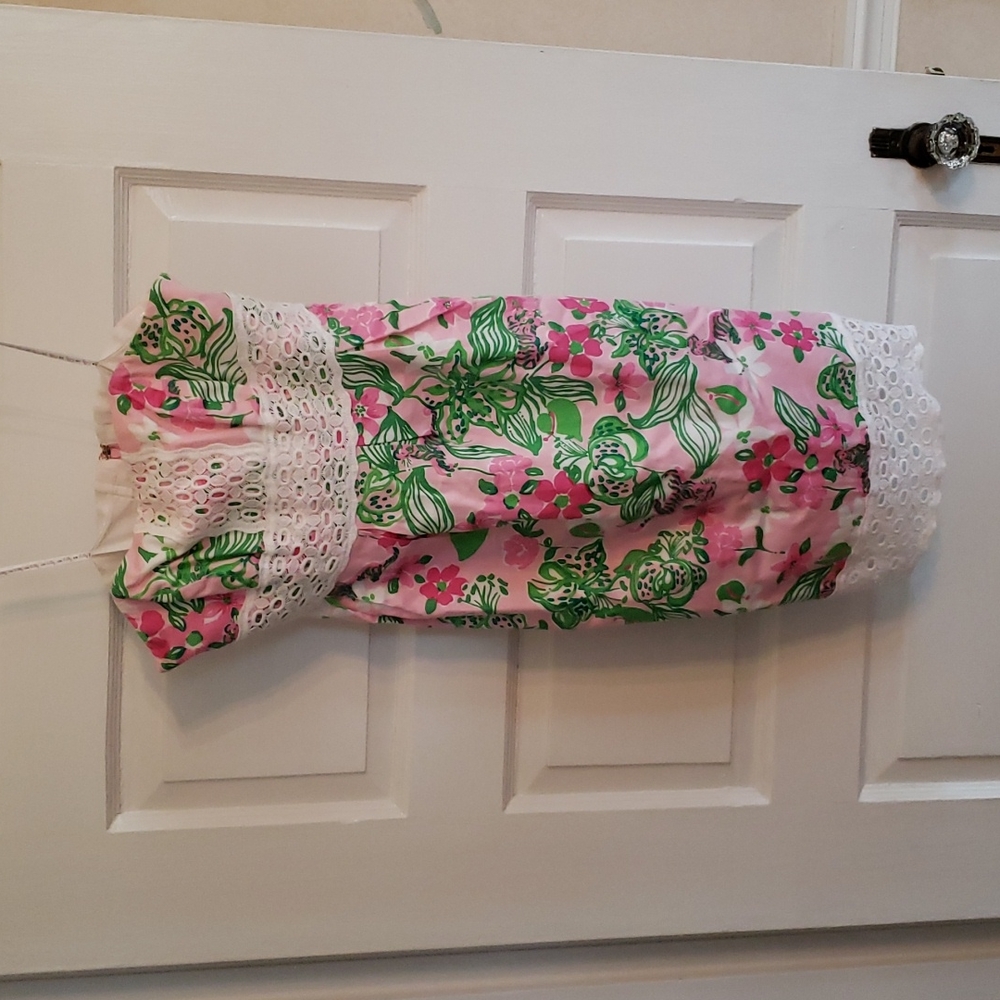 Lily Pulitzer Strapless Lace Tiger Floral Dress - Picture 2 of 14